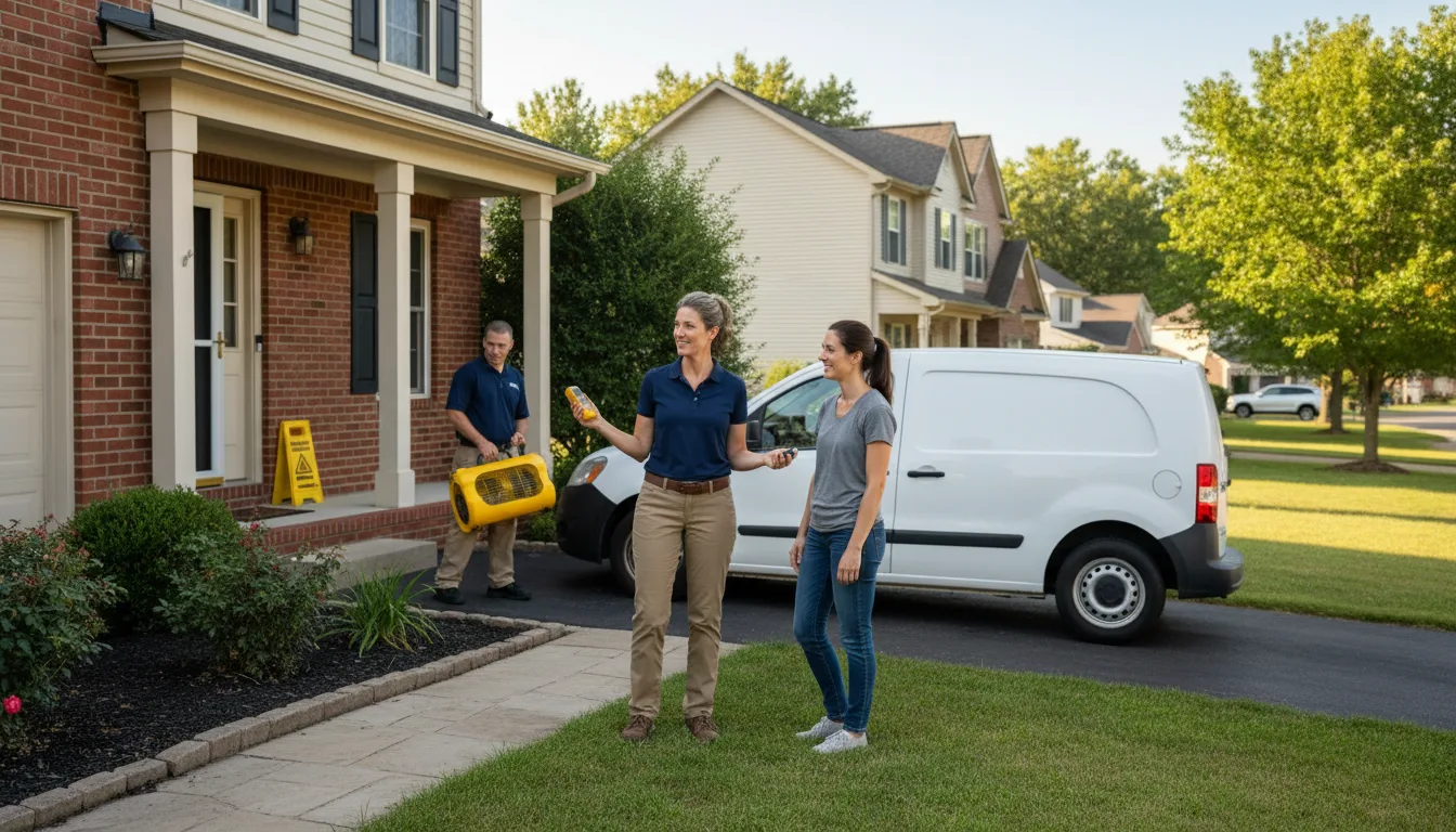 Residential water damage restoration in Bradshaw, NE